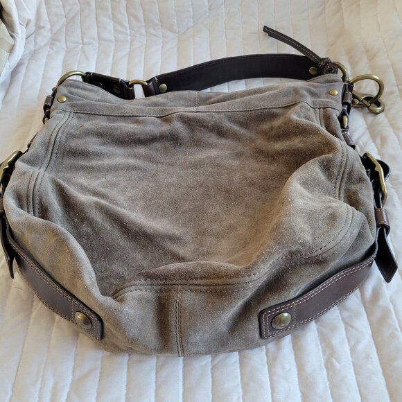 Coach Zoe Brown Suede Shoulder Bag - Picture 1 of 12